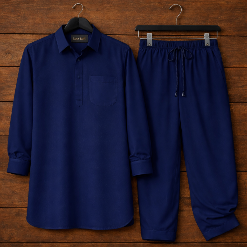 Mens Stitched Shalwar Kameez Set TTMSHKA4 - Navy Blue