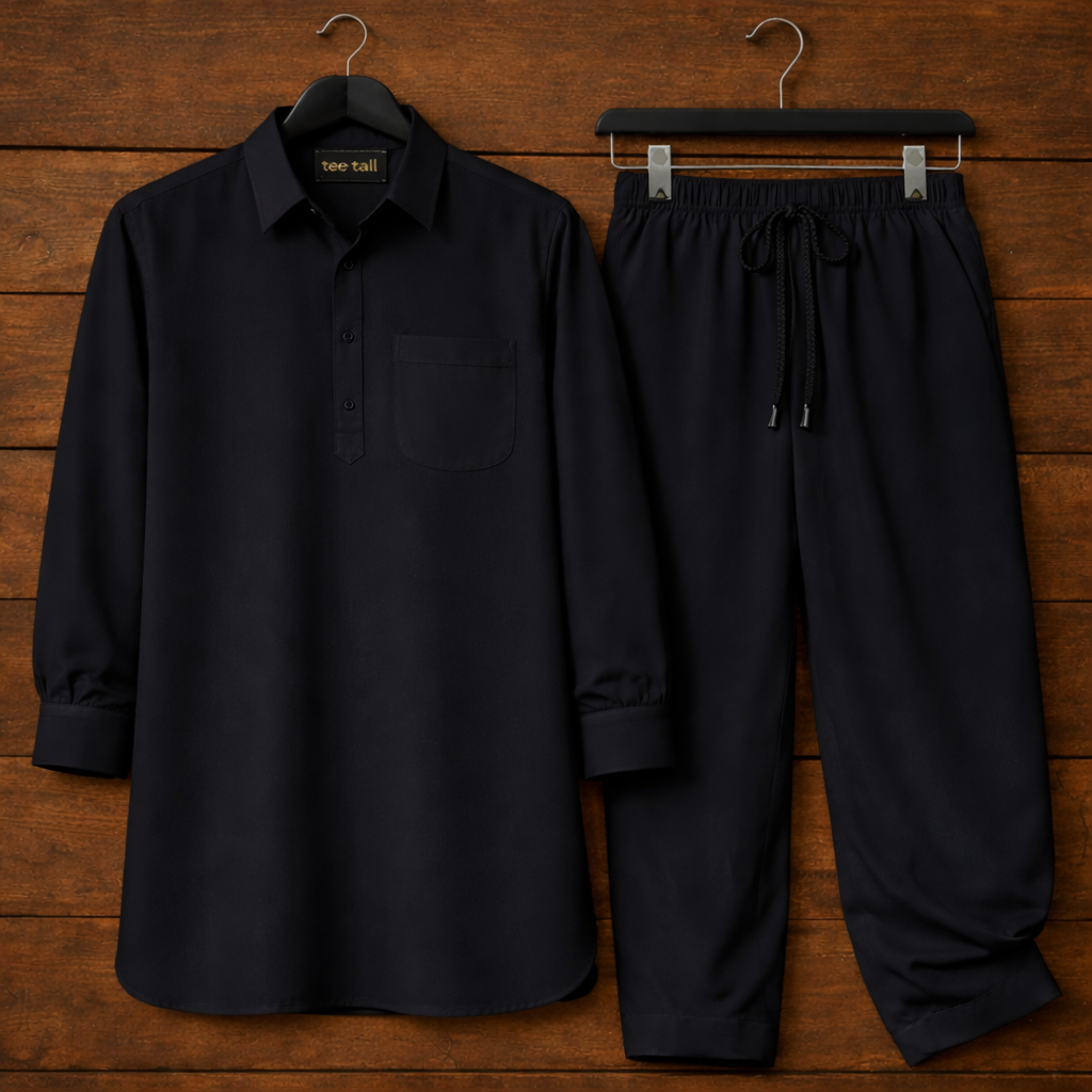 Mens Stitched Shalwar Kameez Set TTMSHKA5 - Black