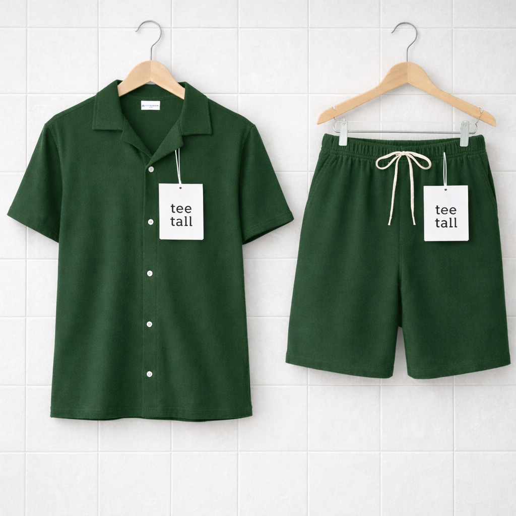 Mens Shorts + Cuban Shirt Set by Tee Tall - TTMSSUMS10