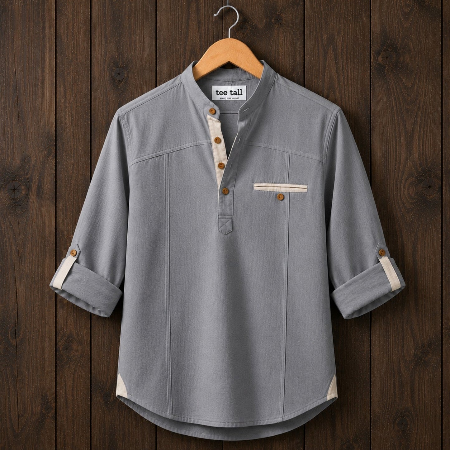 Mens Cotton Full Sleeve Shirt TTMSK118 - Grey