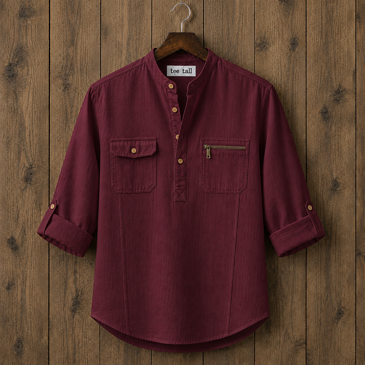Mens Cotton Full Sleeve Shirt TTMSK121 - Maroon
