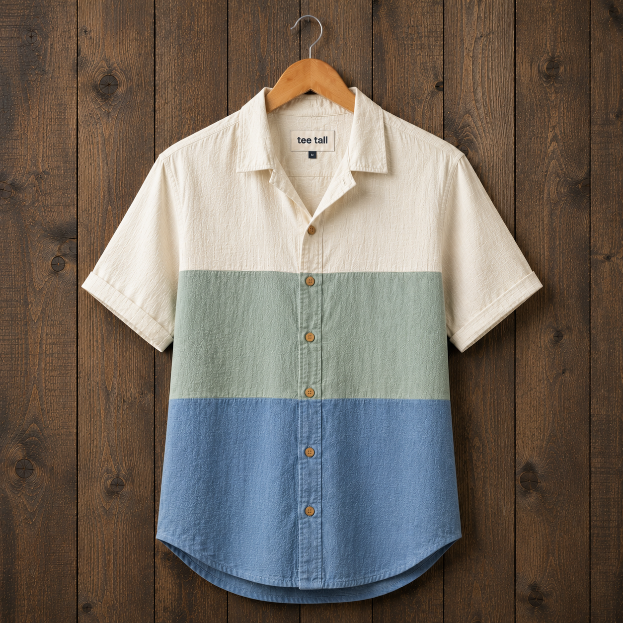 Mens Button Up Cotton Half Sleeve Shirt TTMBUS464 - Multi Color