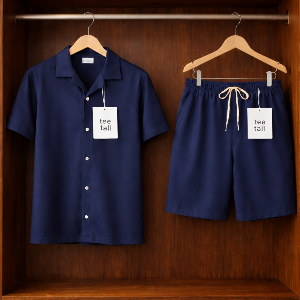 Mens Shorts + Cuban Shirt Set by Tee Tall - TTMSSUMS8