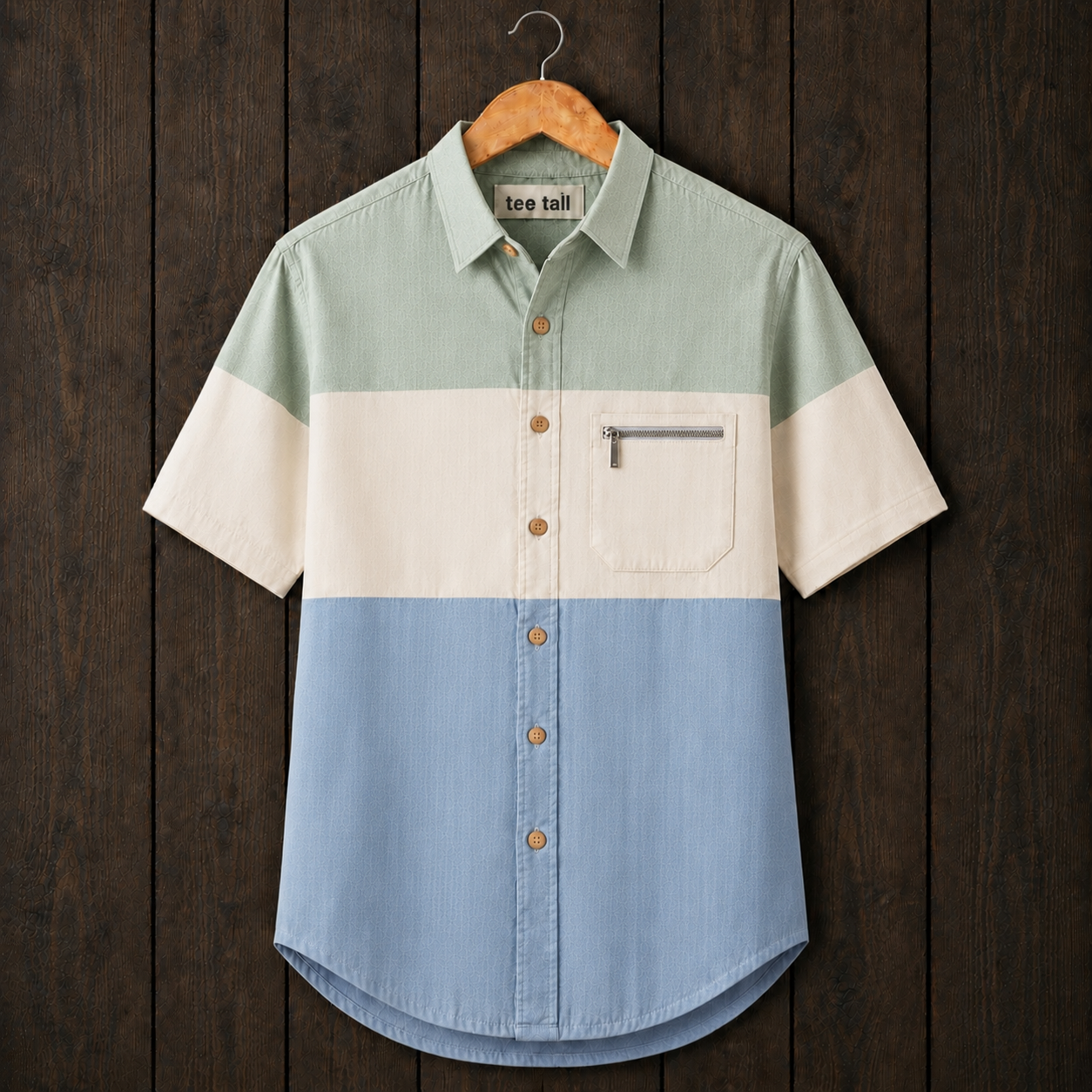 Mens Button Up Cotton Half Sleeve Shirt TTMBUS459 - Multi Color