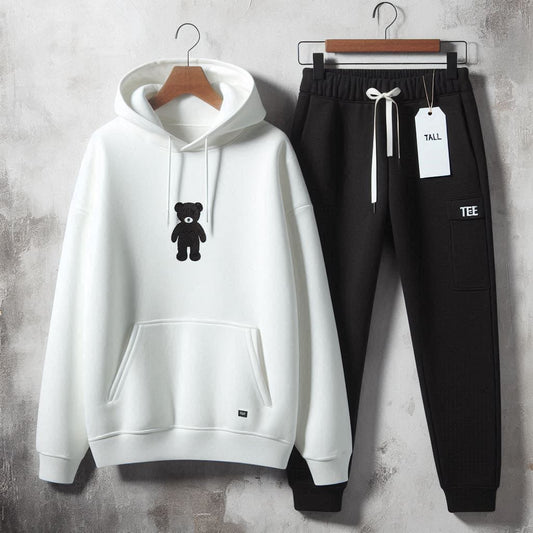 Mens Hoodie and Pants Set by Tee Tall - MHPSTT75 - White Black