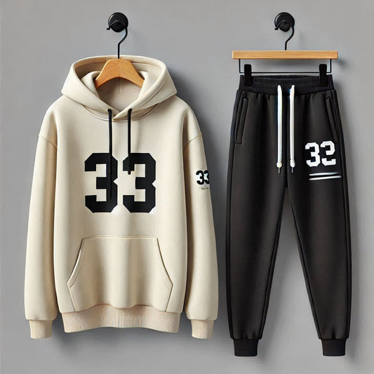 Mens Hoodie and Pants Set by Tee Tall - MHPSTT94 - Cream Black