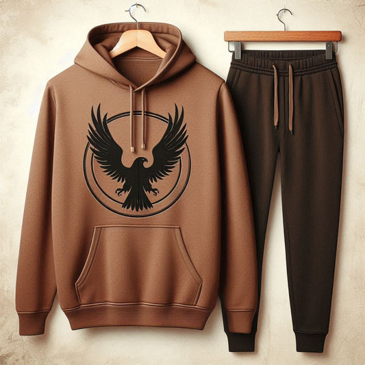 Mens Hoodie and Pants Set by Tee Tall - MHPSTT134 - Brown Black