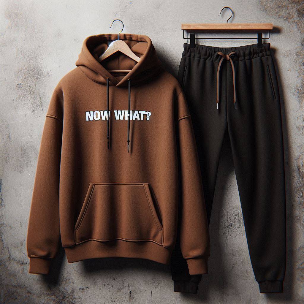 Mens Hoodie and Pants Set by Tee Tall - MHPSTT121 - Brown Black