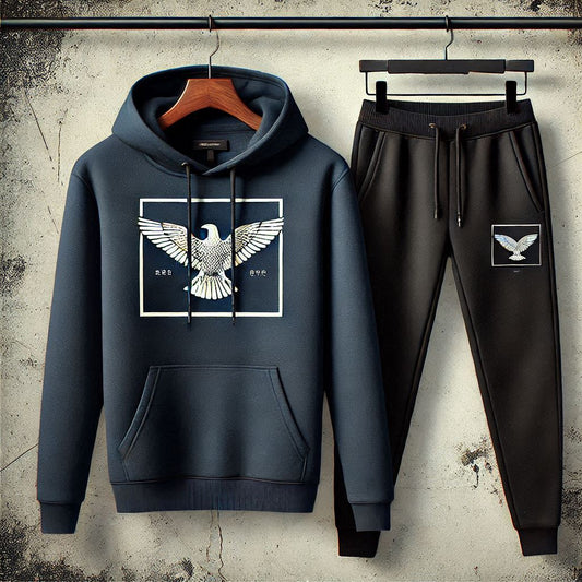 Mens Hoodie and Pants Set by Tee Tall - MHPSTT135 - Navy Blue Black