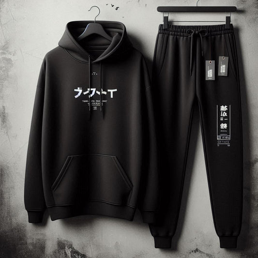 Mens Hoodie and Pants Set by Tee Tall - MHPSTT76 - Black Black