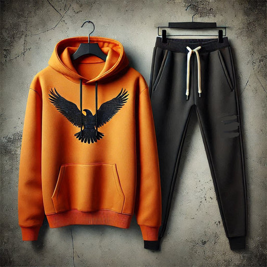 Mens Hoodie and Pants Set by Tee Tall - MHPSTT122 - Orange Black