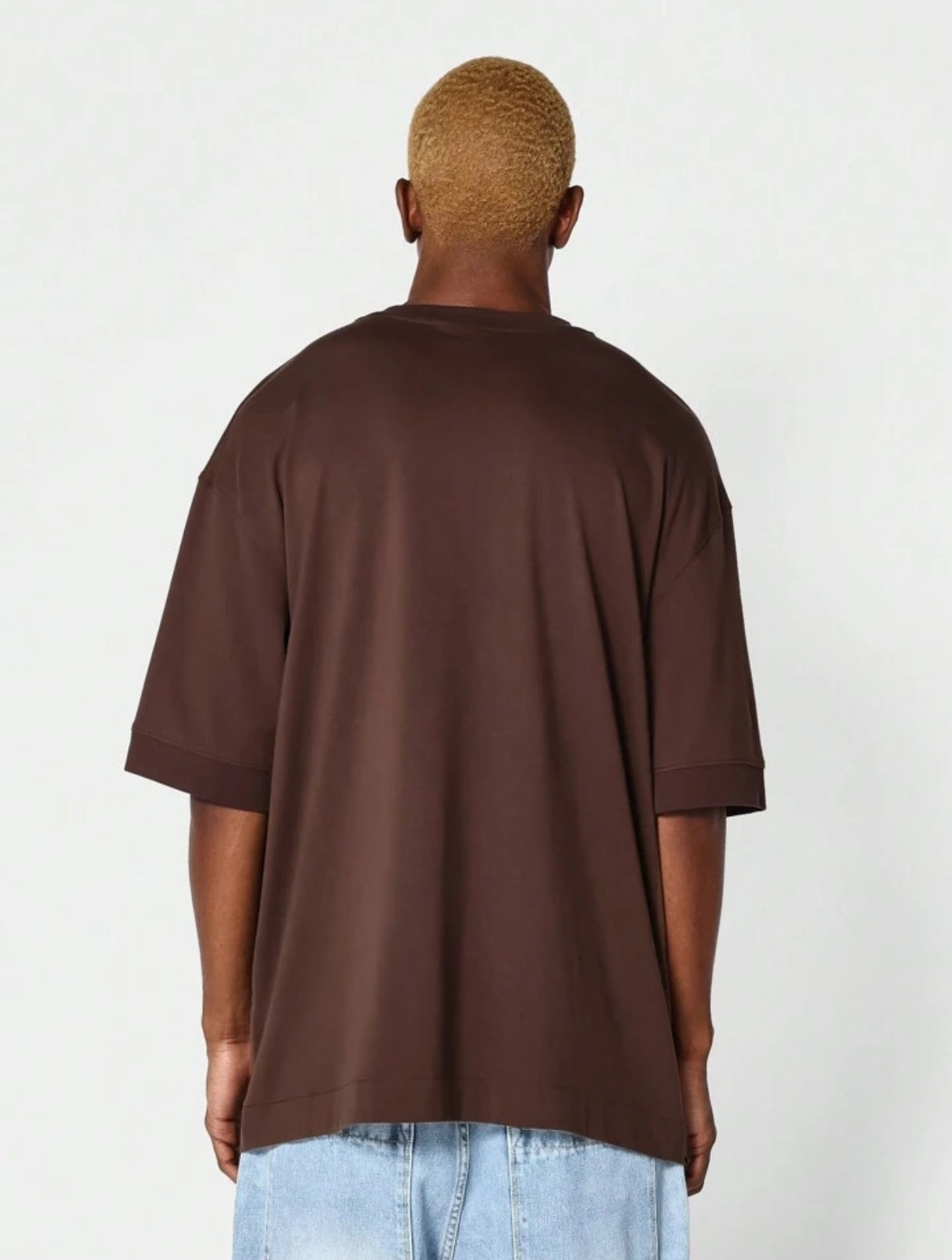 Mens Cotton Drop Shoulder Round Neck T-Shirt TTHSRNDST - Brown