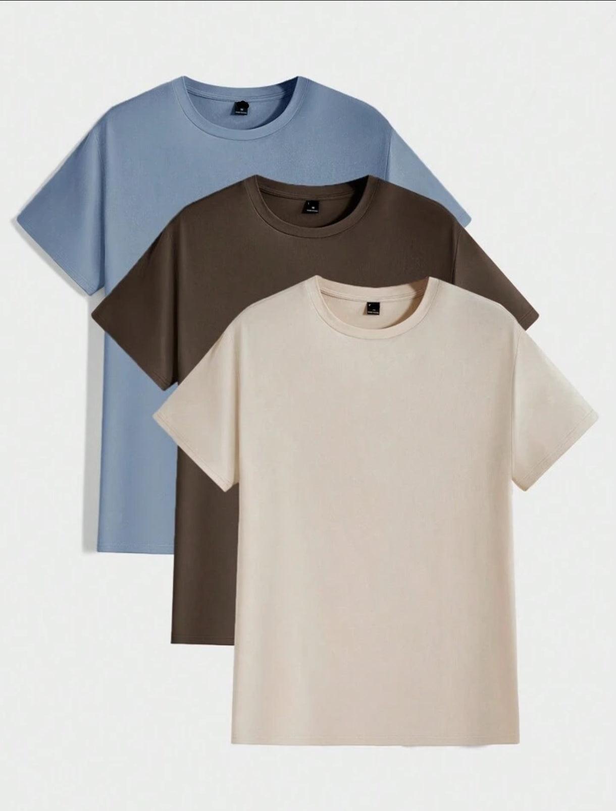 Mens 3 Plain Round Neck T-Shirt Bundle M3PTBU5