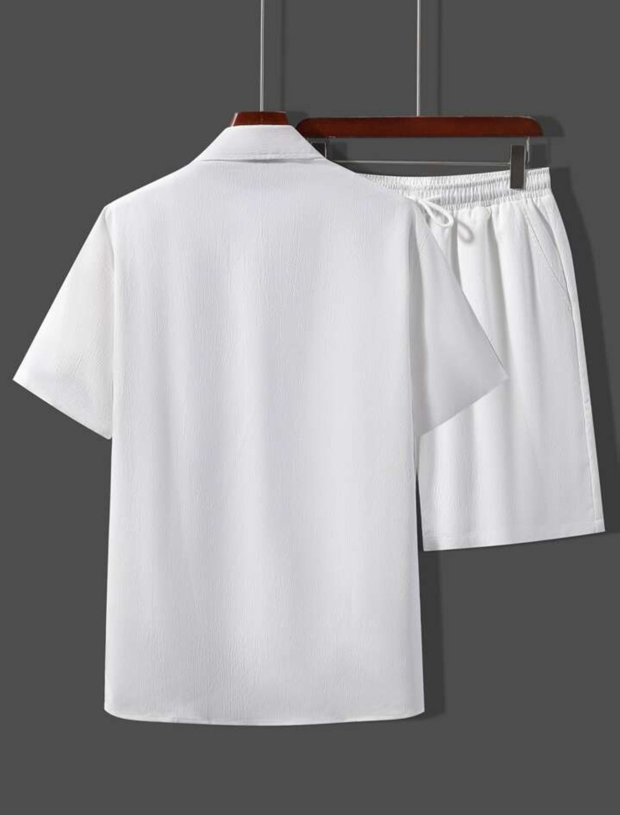 Mens Viscose Shorts + Shirt Set - TTVMS1 - White