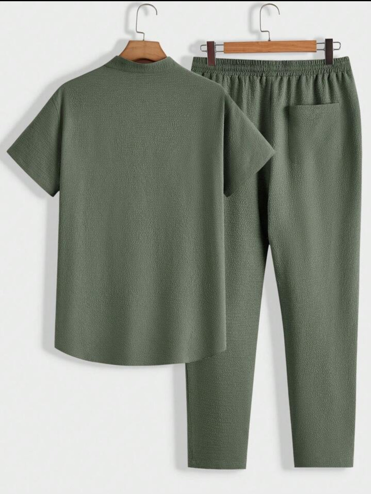 Mens Viscose Pants + Shirt Set - TTVMS3 - OGreen