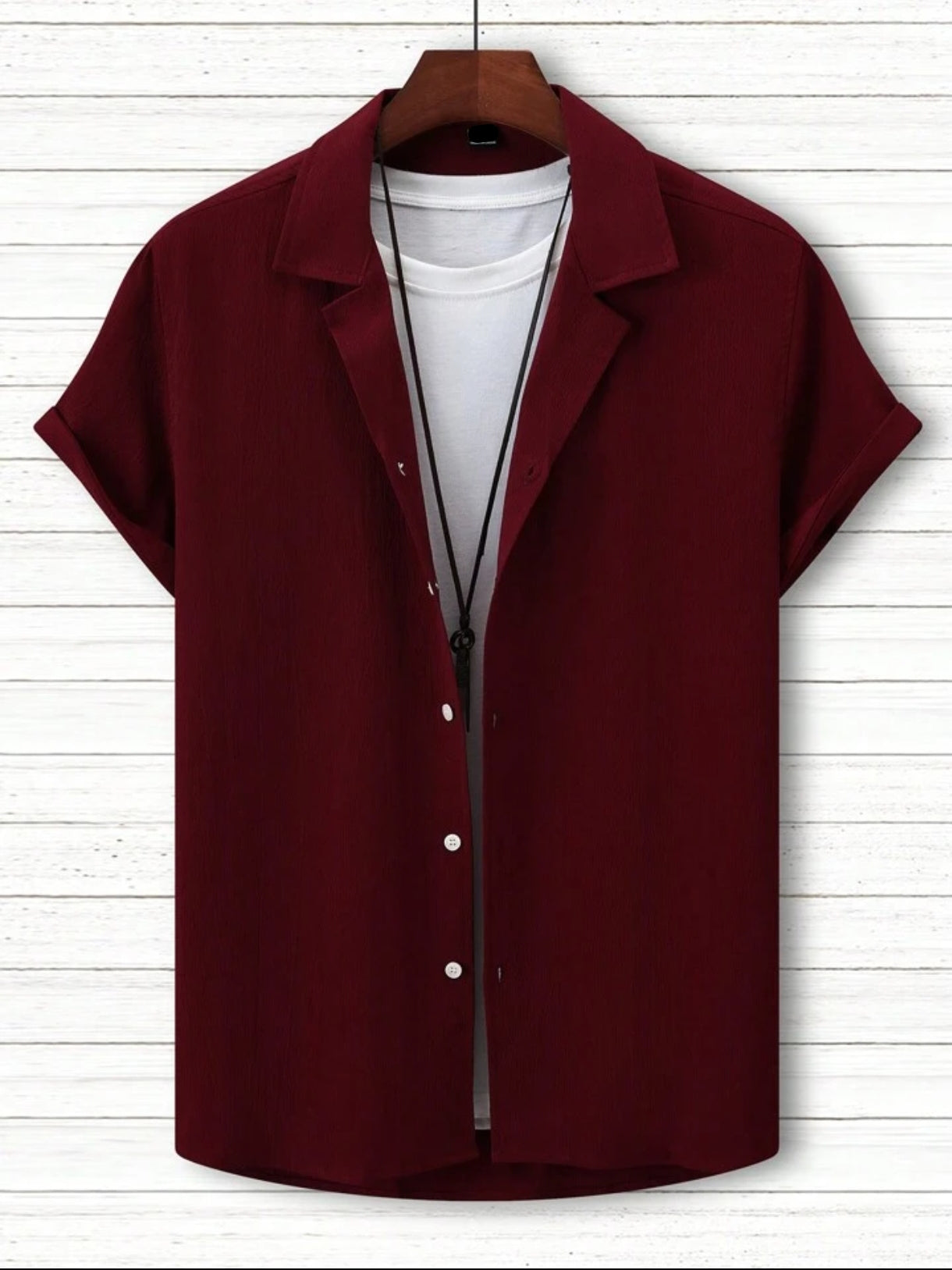 Mens Viscose Button Shirt - TTVMBS1 - Maroon