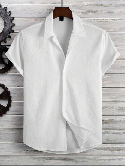 Mens Viscose Button Shirt - TTVMBS1 - White