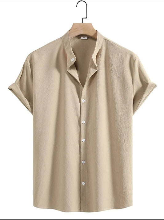 Mens Viscose Button Shirt - TTVMBS2 - Cream