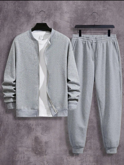 Mens Plain Bomber Jacket and Pants Set by Tee Tall - MPBOZJSET1 - Grey