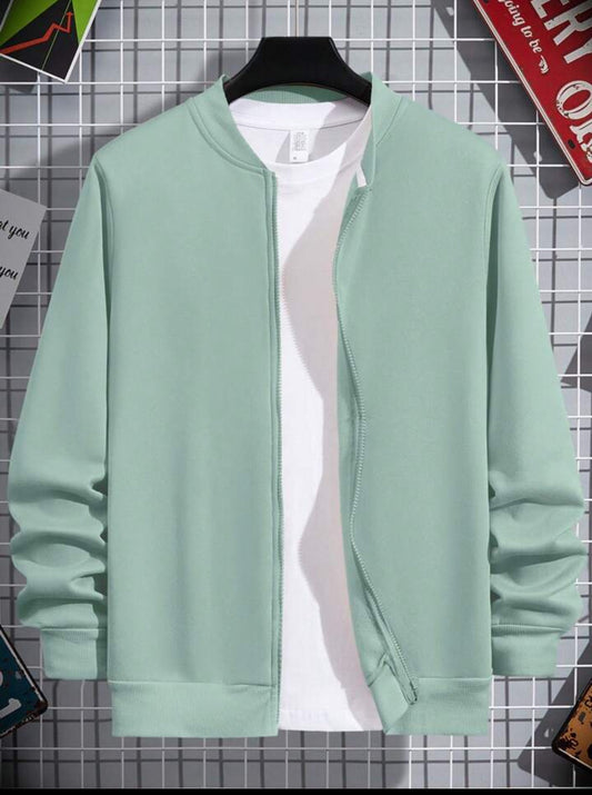 Tee Tall Mens Fleece Bomber ZODA Zip Jacket - Mint Green