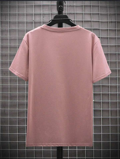 Mens Cotton Half Sleeve Round Neck T-Shirt TTHSRNTS - Pink