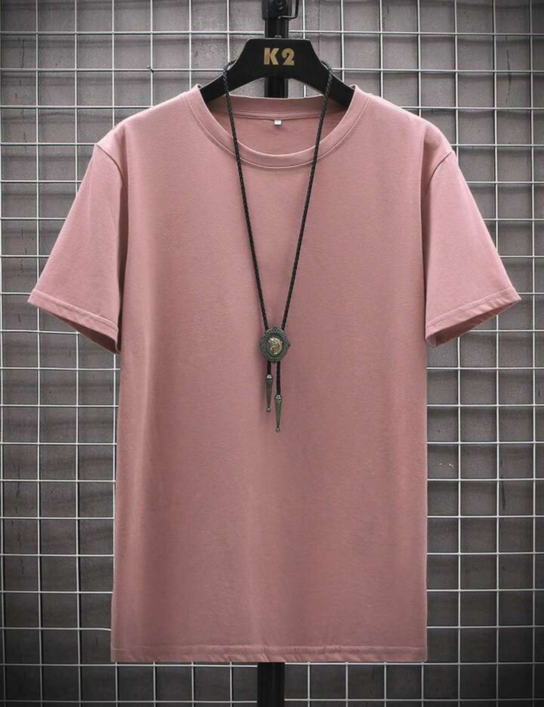 Mens Cotton Half Sleeve Round Neck T-Shirt TTHSRNTS - Pink