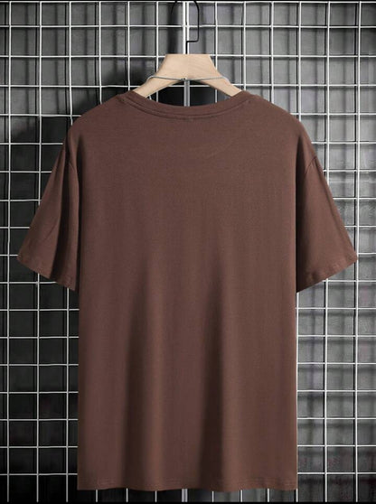 Mens Cotton Half Sleeve Round Neck T-Shirt TTHSRNTS - Brown