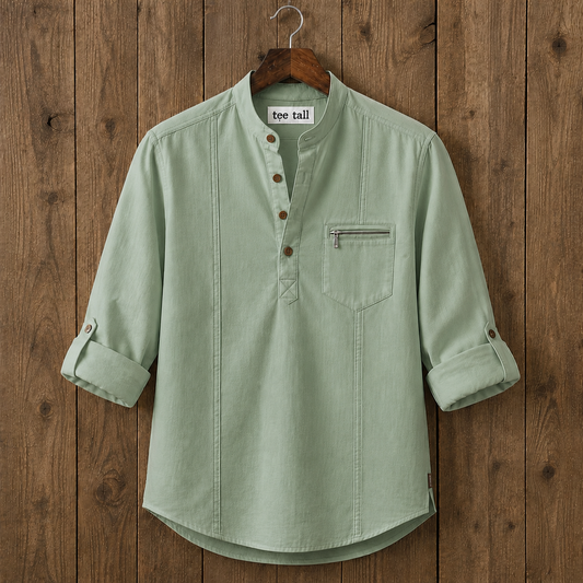 Mens  Cotton Full Sleeve Shirt TTMSK116 - Green
