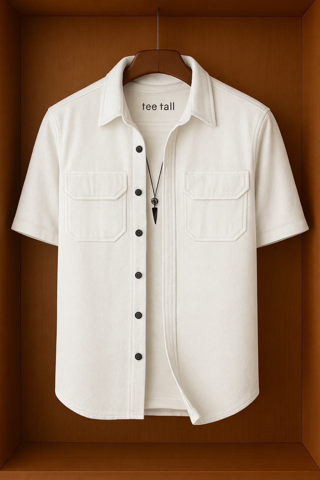 Mens Button Up Cotton Half Sleeve Shirt TTMBUS172 - White