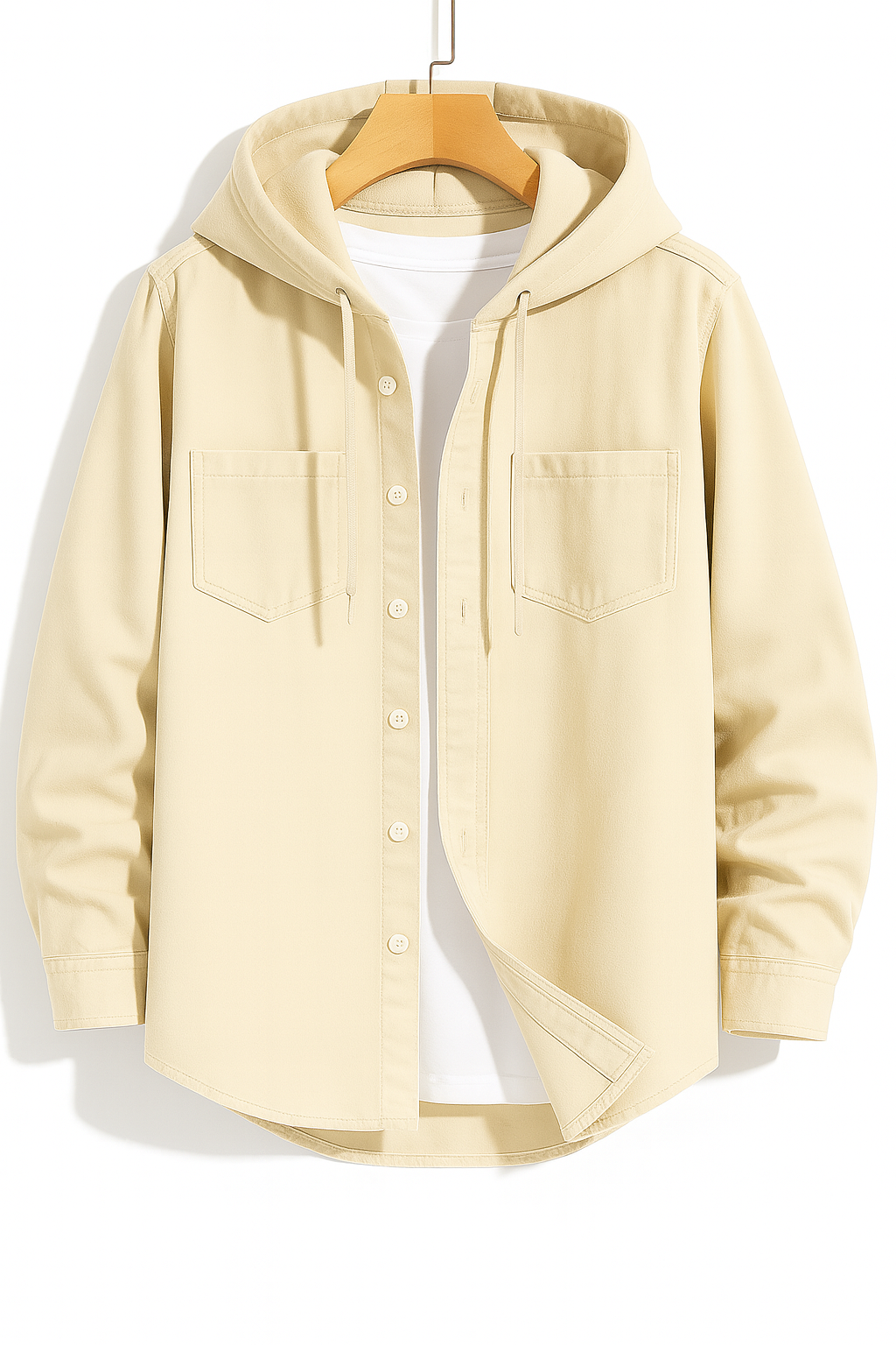 Mens Button Up Cotton Full Sleeve Shirt TTMBUS86 - Cream