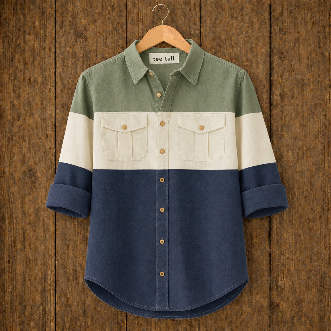 Mens Button Up Cotton Full Sleeve Shirt TTMBUS366 - Multi Color