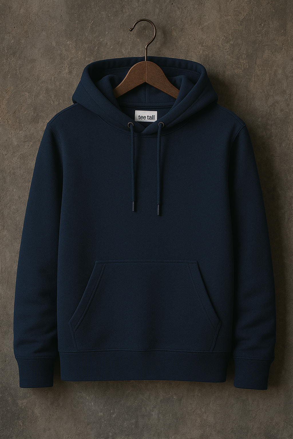 Tee Tall Mens Plain Pullover Kangaroo Hoodie - TTKPKHA - Navy Blue