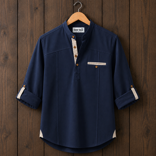 Mens  Cotton Full Sleeve Shirt TTMSK127 - Navy Blue