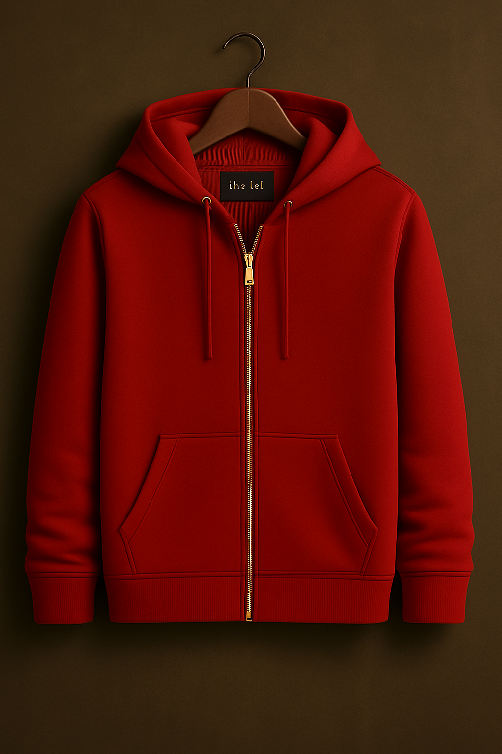 Tee Tall Mens Plain Zip Hooded Jacket TTGOZA - Red