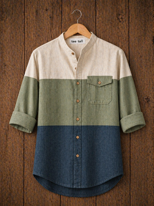 Mens Button Up Cotton Full Sleeve Shirt TTMBUS284 - Multi Color