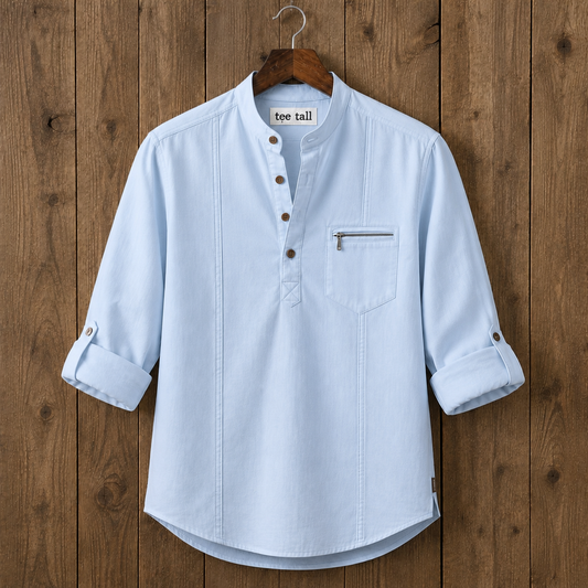 Mens  Cotton Full Sleeve Shirt TTMSK113 - Light Blue