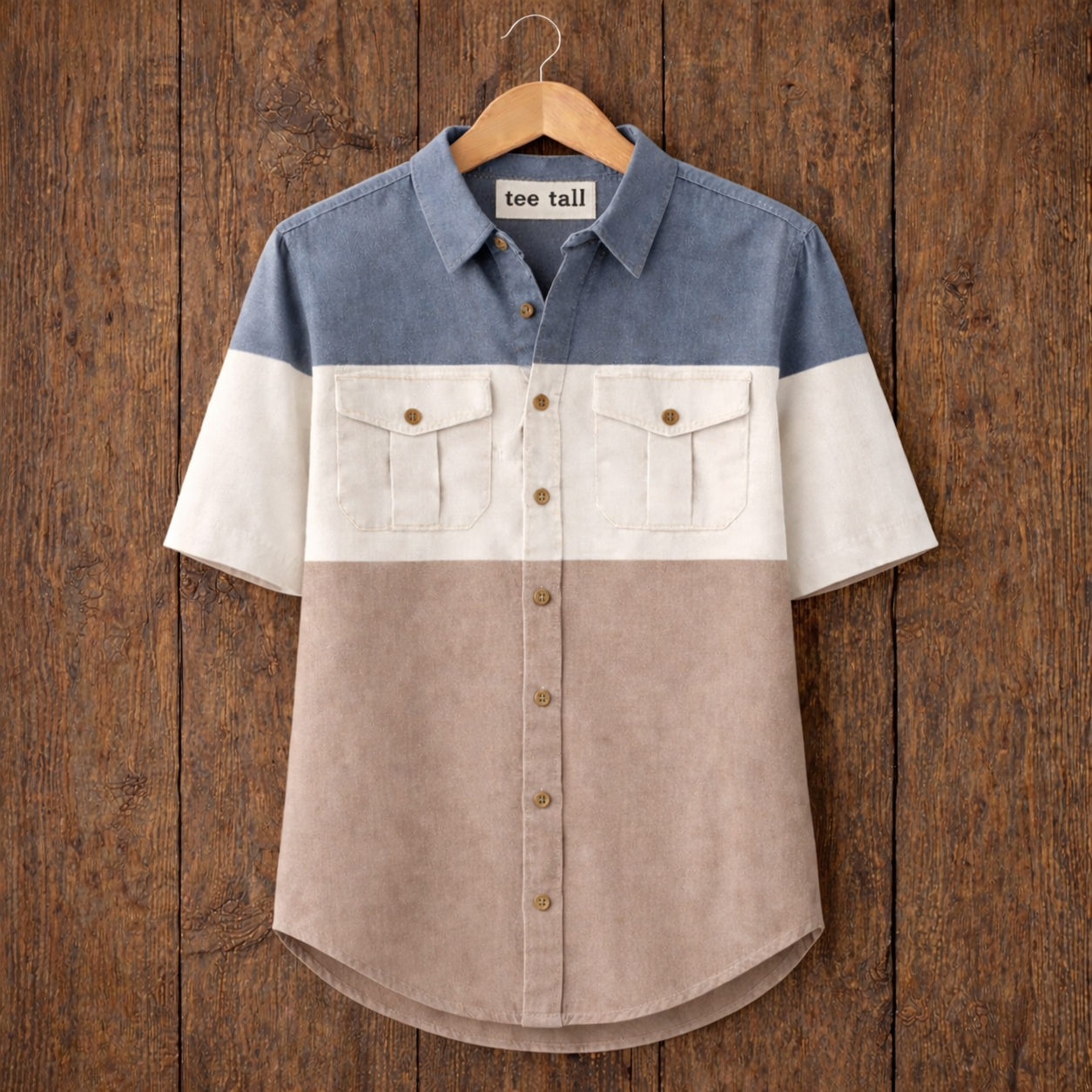 Mens Button Up Cotton Half Sleeve Shirt TTMBUS244 - Multi