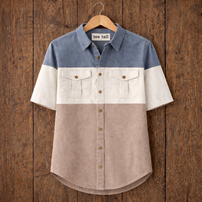 Mens Button Up Cotton Half Sleeve Shirt TTMBUS244 - Multi
