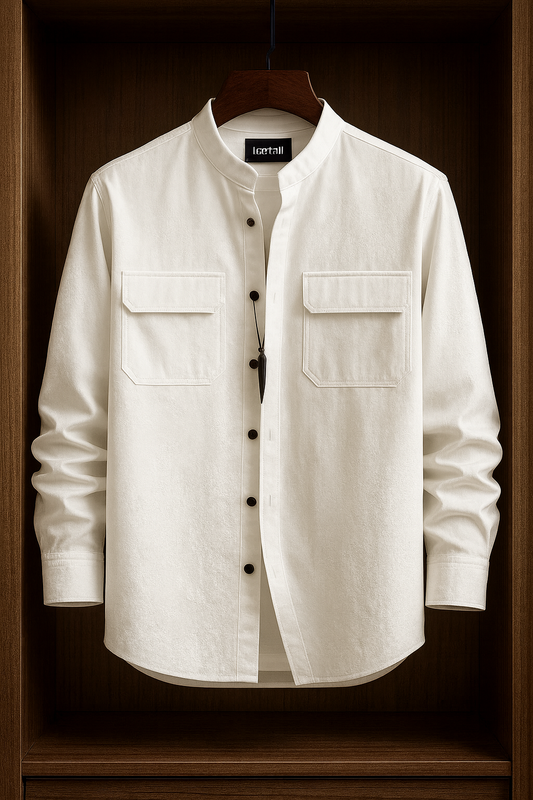 Mens Button Up Cotton Full Sleeve Shirt TTMBUS29 - White