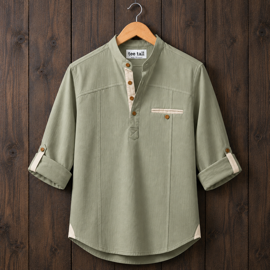 Mens  Cotton Full Sleeve Shirt TTMSK125 - Green