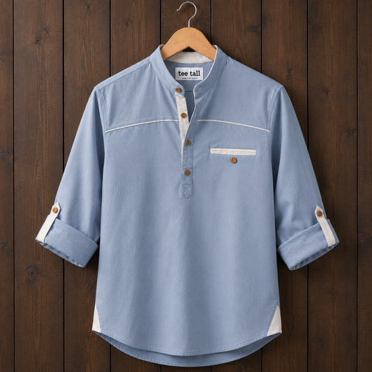 Mens  Cotton Full Sleeve Shirt TTMSK128 - Light Blue