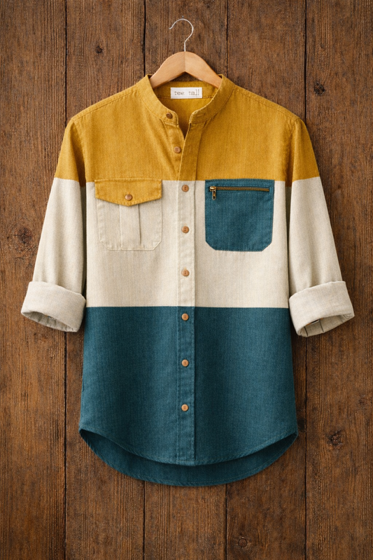 Mens Button Up Cotton Full Sleeve Shirt TTMBUS235 - Multi Color