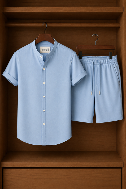 Mens Button Shirt and Shorts Set - TTMSHS2