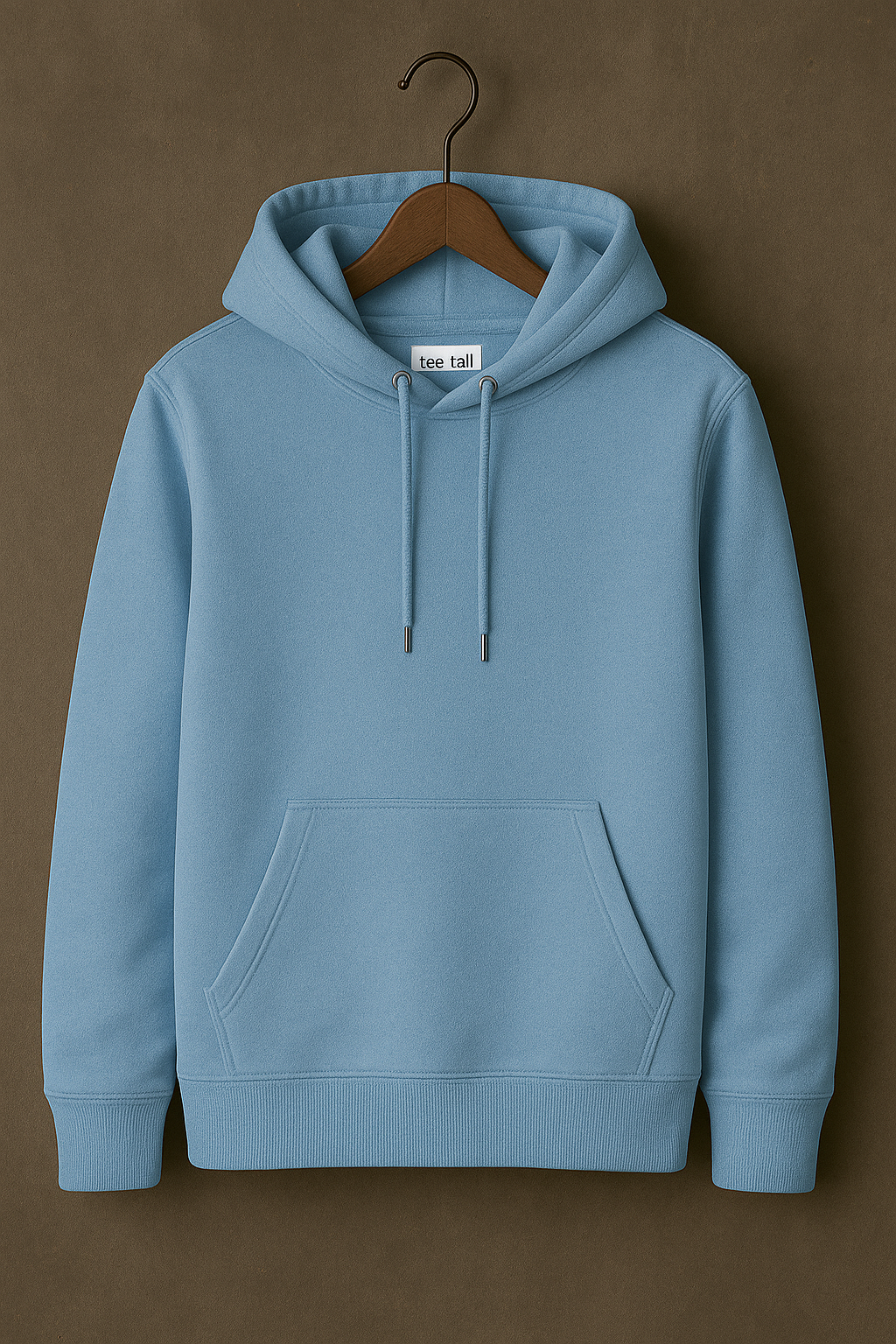 Tee Tall Mens Plain Pullover Kangaroo Hoodie - TTKPKHA - Light Blue
