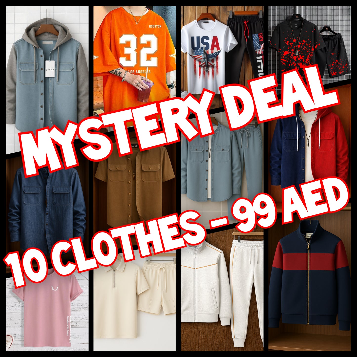 Mens Mystery 10 Clothes Pack MYST10