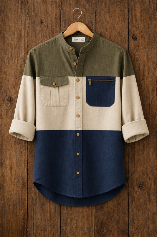 Mens Button Up Cotton Full Sleeve Shirt TTMBUS493 - Multi Color