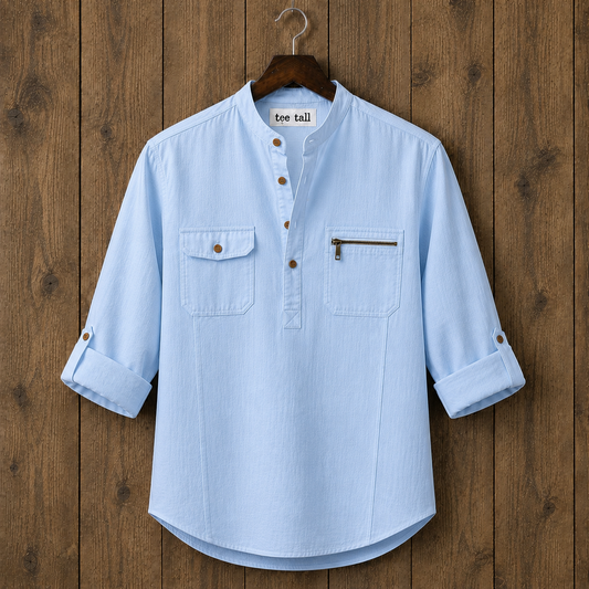 Mens  Cotton Full Sleeve Shirt TTMSK123 - Light Blue