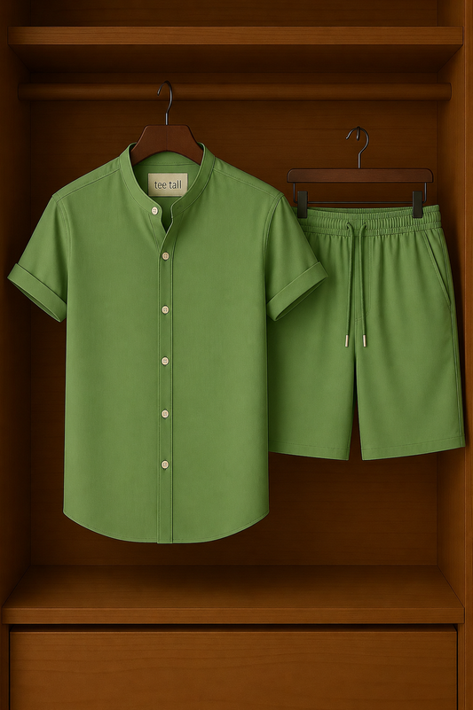 Mens Button Shirt and Shorts Set - TTMSHS3