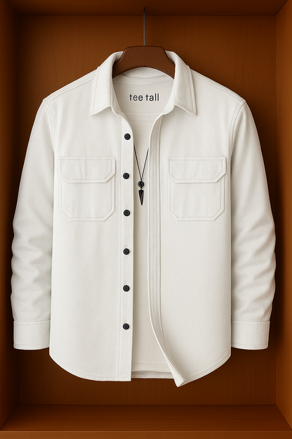 Mens Button Up Cotton Full Sleeve Shirt TTMBUS75 - White