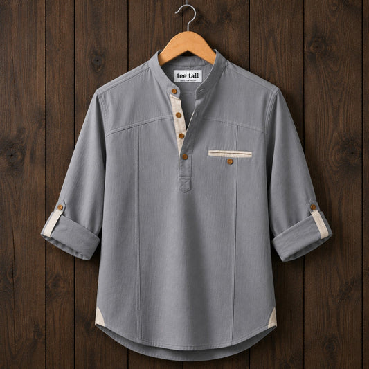 Mens  Cotton Full Sleeve Shirt TTMSK118 - Grey